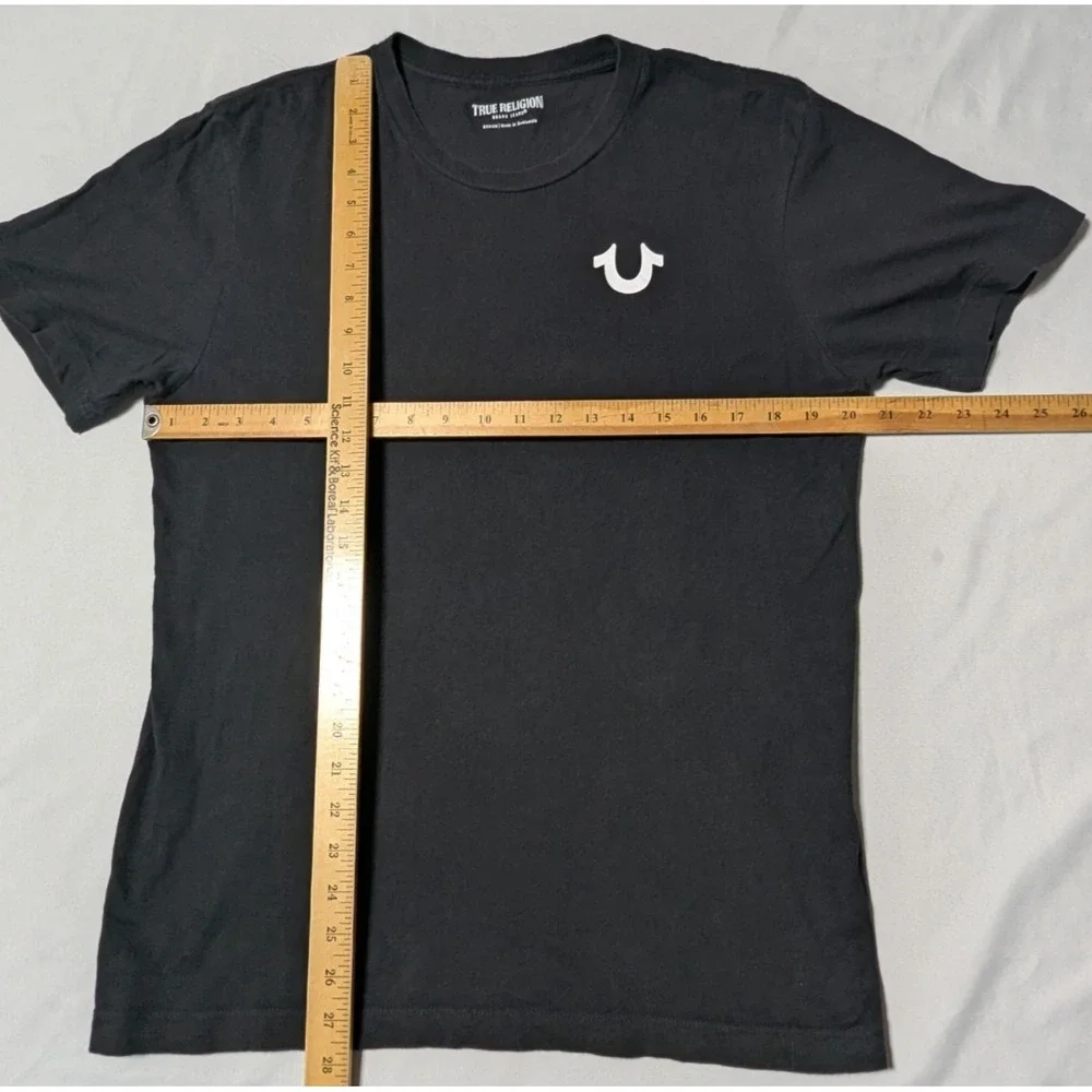 True Religion Buddha Crafted With‎ Pride Double-Sided Black T-Shirt - Men Medium